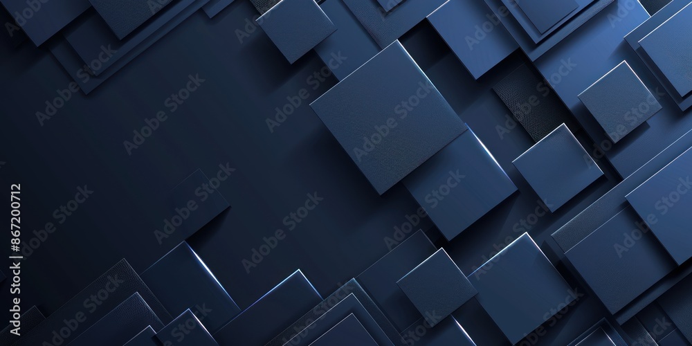 Abstract design with dark blue overlapping rectangles creating a sophisticated geometric pattern. Abstract design with dark blue overlapping rectangles creating a sophisticated geometric pattern.