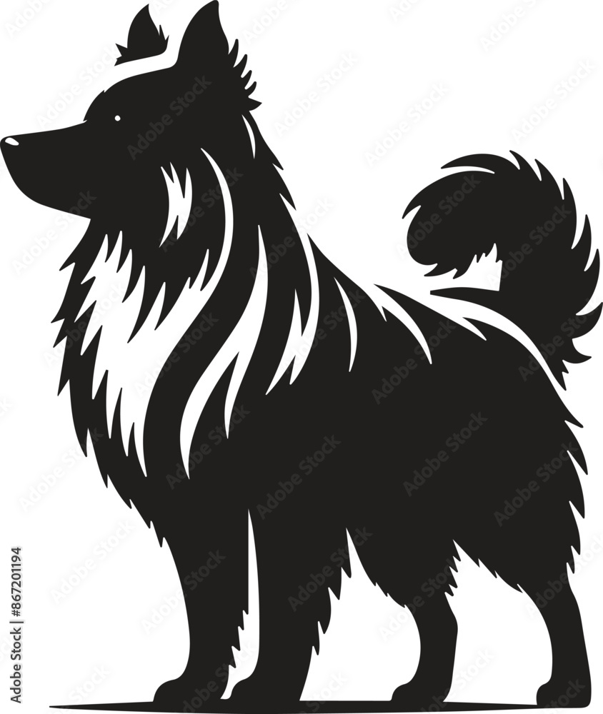 A dog silhouette vector art illustration A dog silhouette vector art illustration