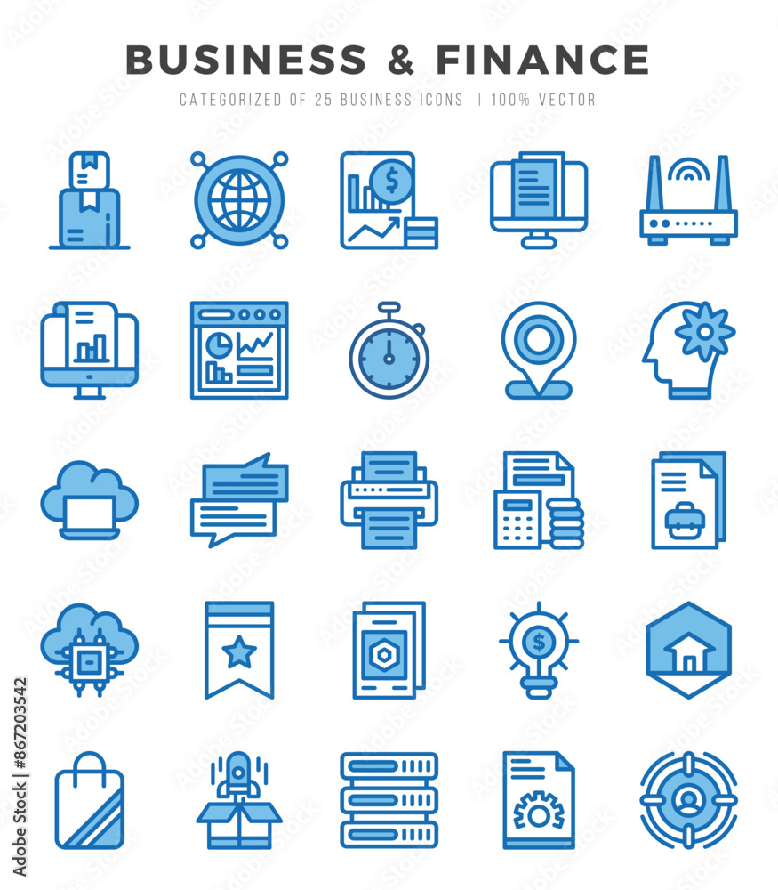 icons set. Business & Finance for web. app. vector illustration.