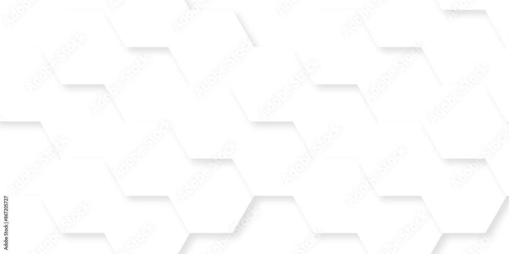 Abstract white with hexagons background. vector hexagon polygonal pattern background. seamless bright white abstract honeycomb background.
