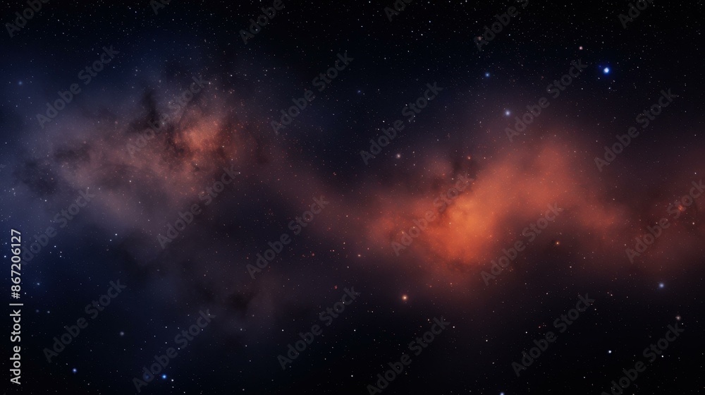 Captivating image of blue and orange gases intertwined in a cosmic dance among sparkling stars. Captivating image of blue and orange gases intertwined in a cosmic dance among sparkling stars.