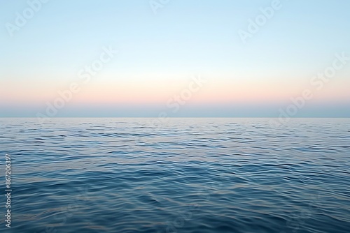Fototapeta Naklejka Na Ścianę i Meble -  A minimalist interpretation of a calm sea at twilight