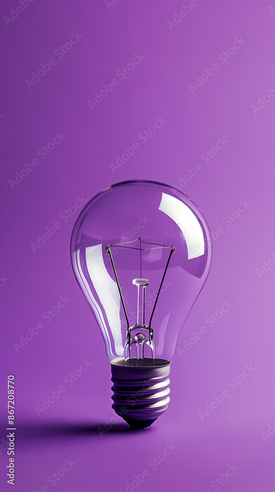 Light bulb on purple background Light bulb on purple background