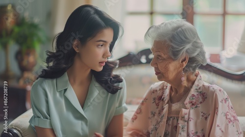 Wallpaper Mural The Elderly Woman and Granddaughter Torontodigital.ca