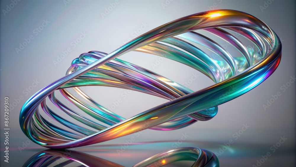 Abstract iridescent 3D shape. Abstract iridescent 3D shape.