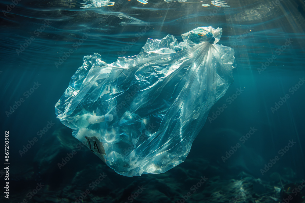 Fototapeta premium plastic_bag_in_the_sea
