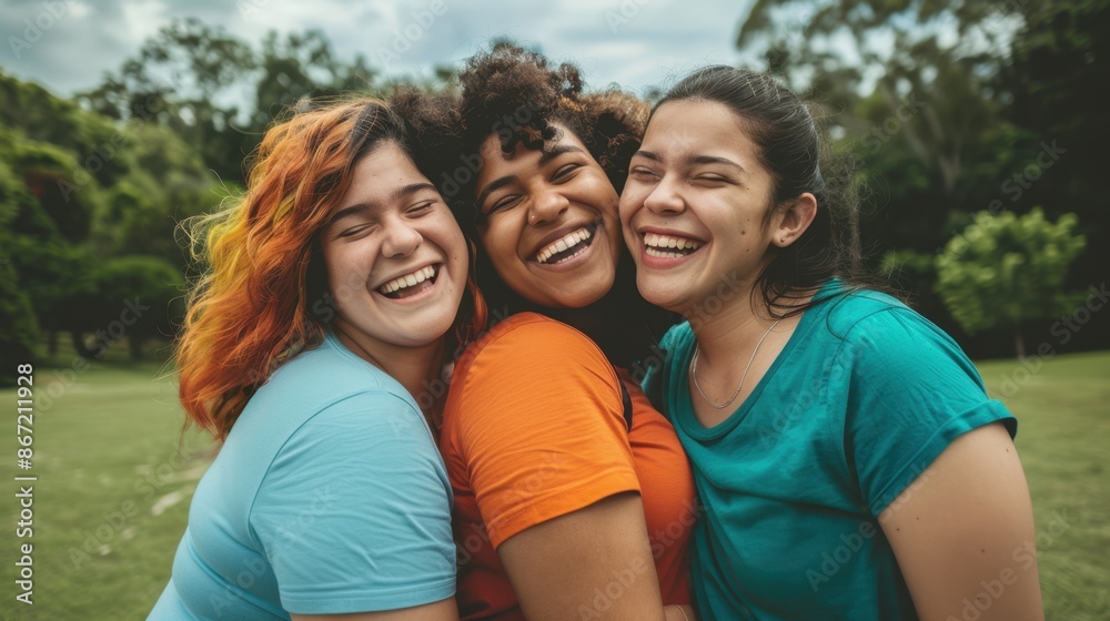 The smiling happy friends The smiling happy friends