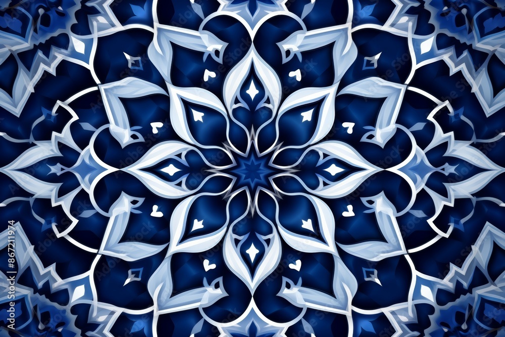 Moroccan islamic tile pattern for mosque decoration and traditional