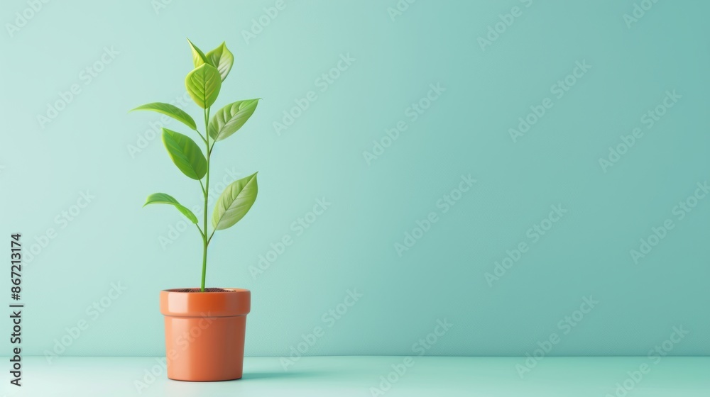 A conceptual representation of business blossoming and prospering, depicted by a flourishing plant set against a simple, uncluttered backdrop. This image is suitable for illustrating success and A conceptual representation of business blossoming and prospering, depicted by a flourishing plant set against a simple, uncluttered backdrop. This image is suitable for illustrating success and