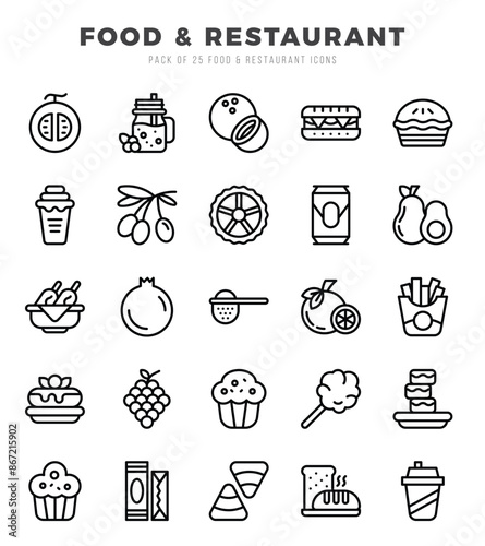 icons set. Food and Restaurant for web. app. vector illustration.