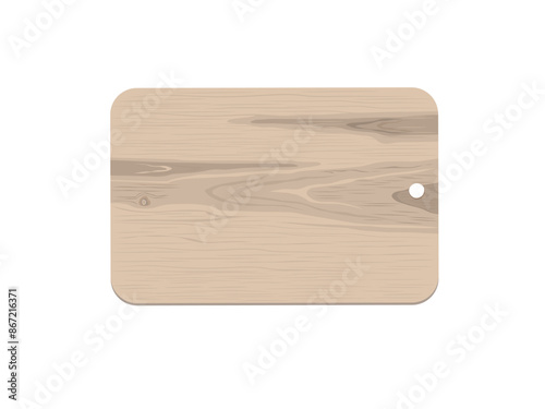 Wooden cutting board on white background.