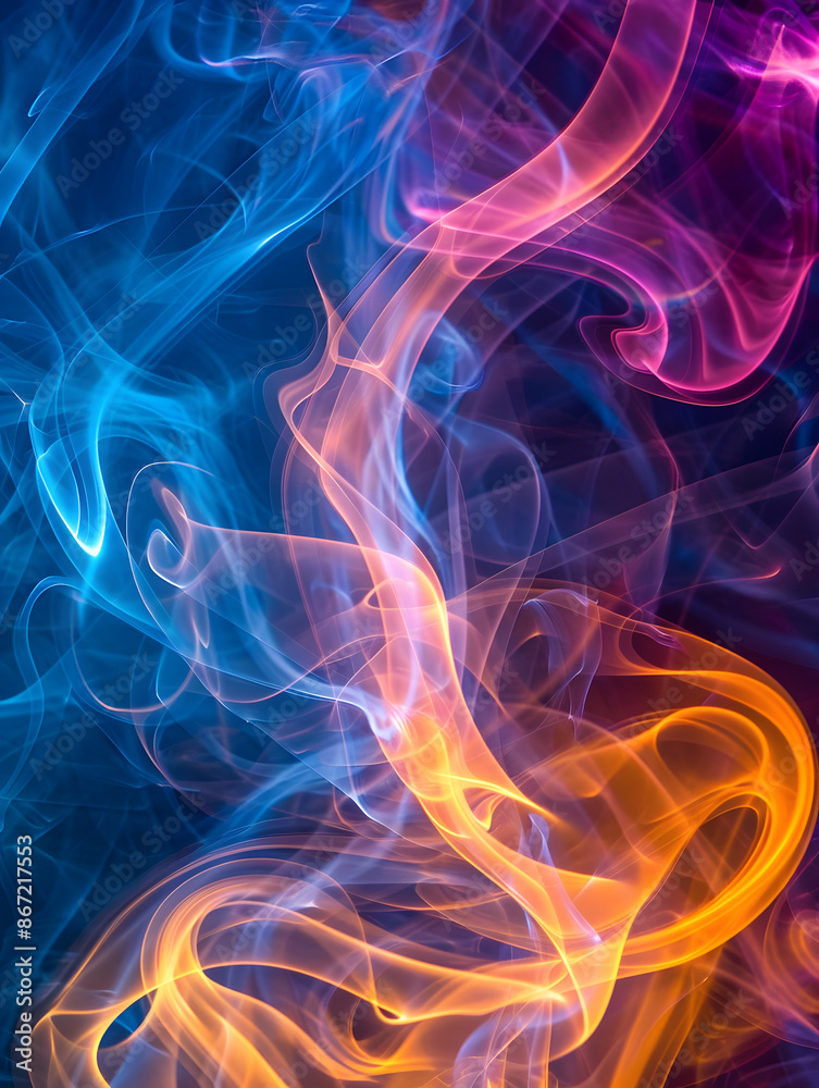Abstract white smoke or steam swirls