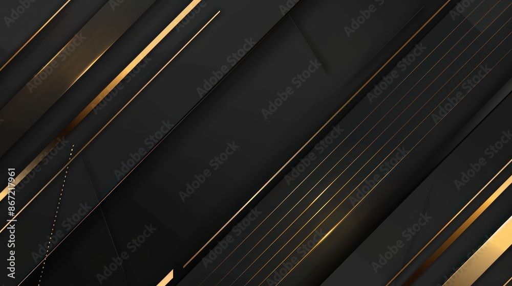 Abstract Geometric Background with Golden Lines Abstract Geometric Background with Golden Lines