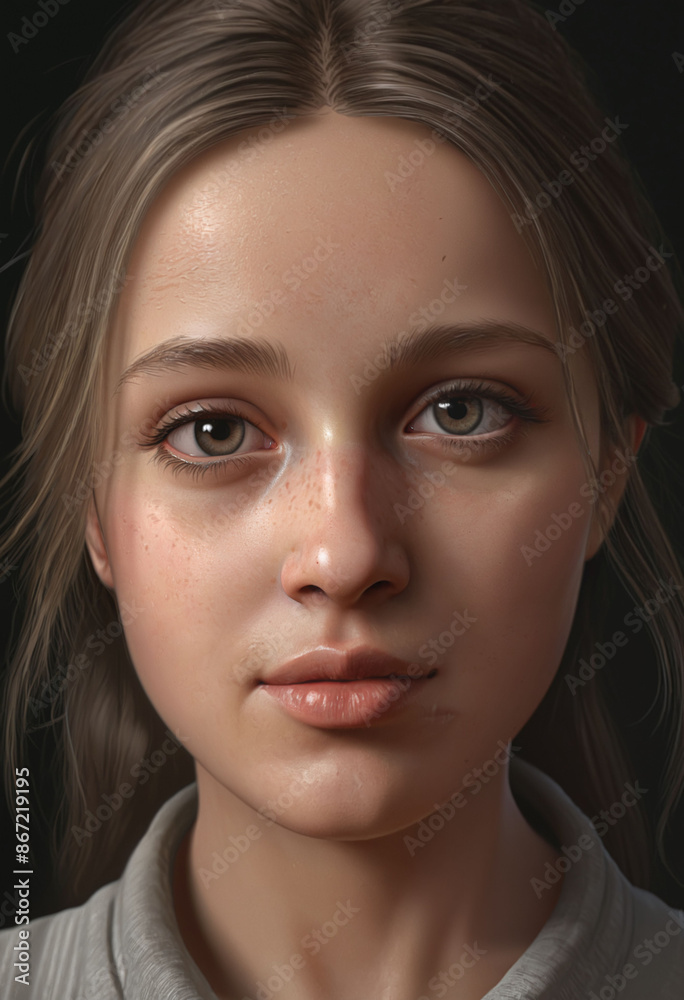 Fototapeta premium Portrait of a girl cute-fine-face