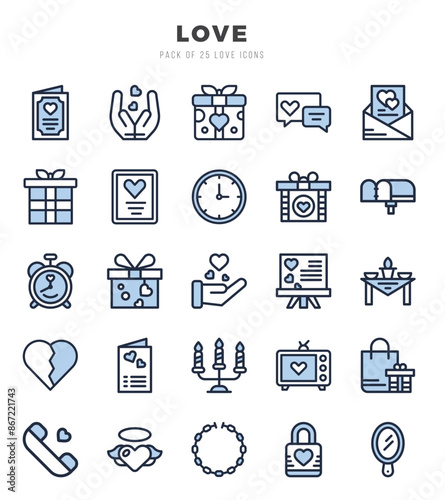 Love icons set for website and mobile site and apps.