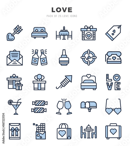 Love Icon Pack 25 Vector Symbols for Web Design.