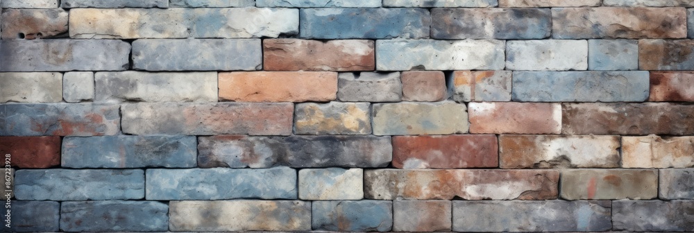 Fototapeta premium Brick Material Structure Background - Generative AI