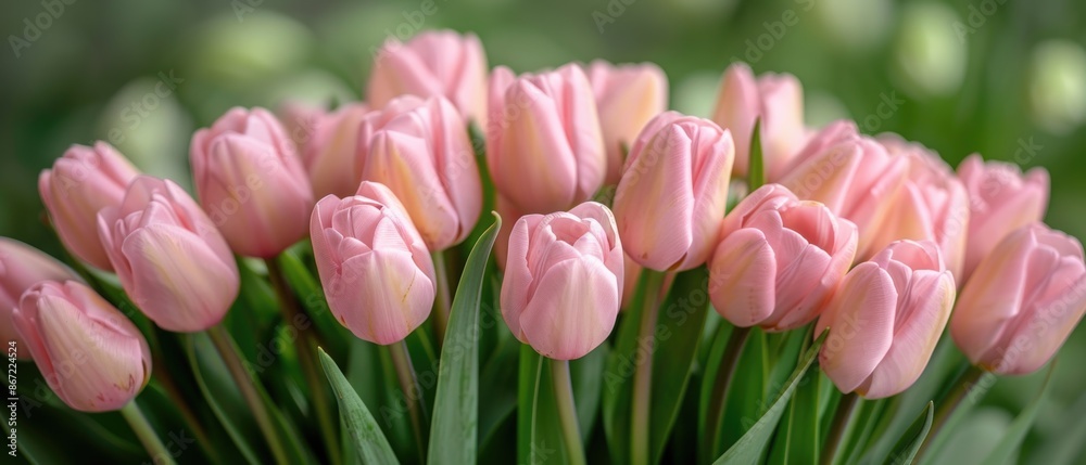 Obraz premium Pink tulips in bloom