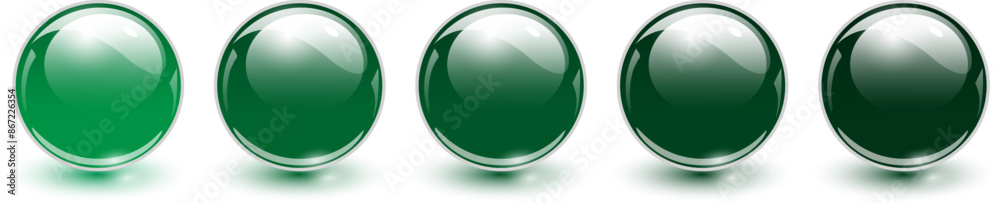 Glass balls green, 3D shiny spheres collection. Glass balls green, 3D shiny spheres collection.