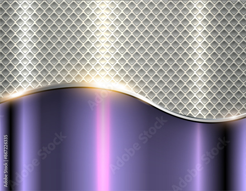 Silver purple chrome background, 3D metal shiny lustrous metallic pattern wallpaper.