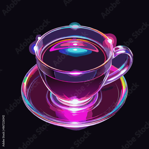 cup of coffee on black background