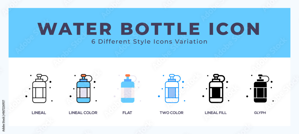 Water bottle vector icon. with different styles vector illustration. Water bottle vector icon. with different styles vector illustration.