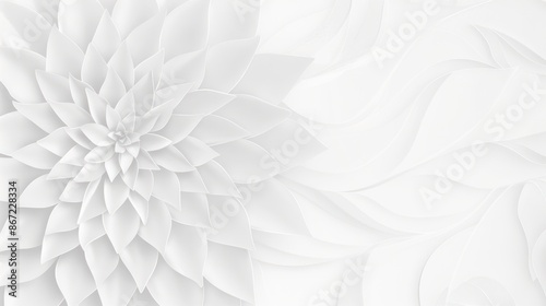 Abstract White Flower with Paper Texture
