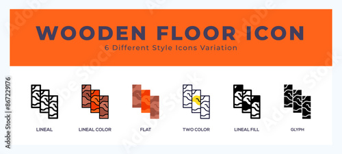 Wooden floor icon symbol. logo illustration with different styles