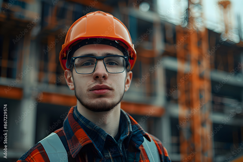 A portrait of a site engineer at the construction site A portrait of a site engineer at the construction site