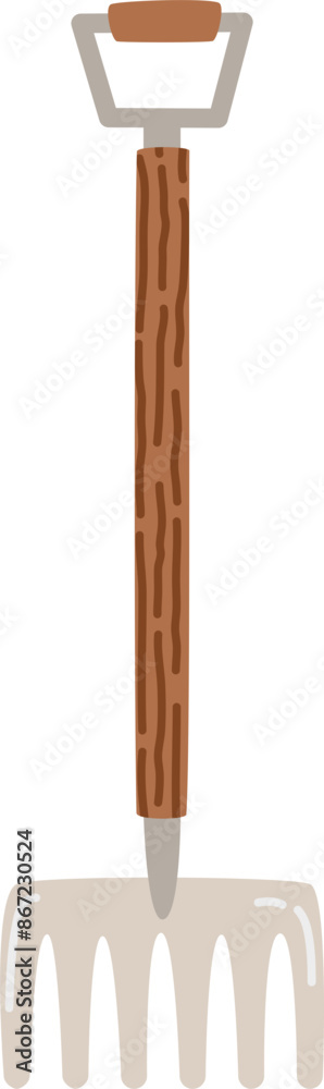 Gardening tool rake flat vector illustration Gardening tool rake flat vector illustration