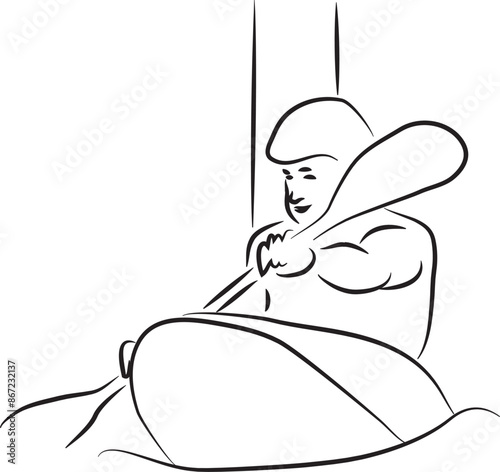 Kayak cross - vector illustration