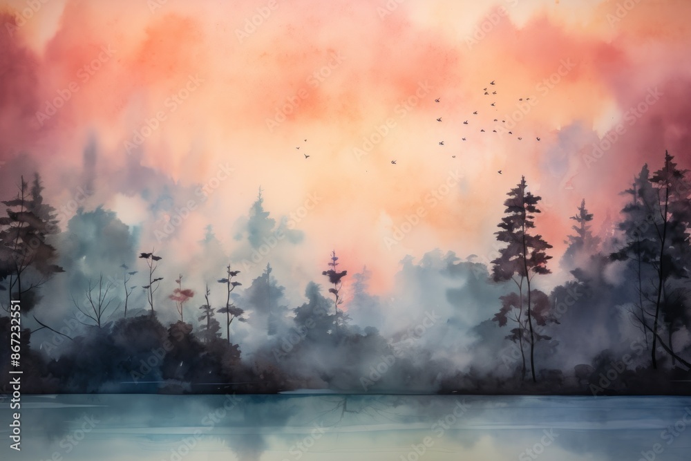 Watercolor Material Structure Background - Generative AI Watercolor Material Structure Background - Generative AI