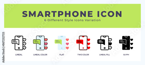 Smartphone icon symbol. logo illustration with different styles