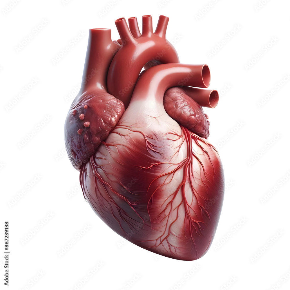 3d realistic vector isolated human heart. Anatomically correct heart ...