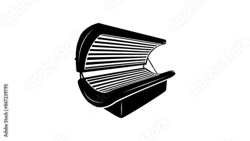 UV Light Tanning Bed, black isolated silhouette