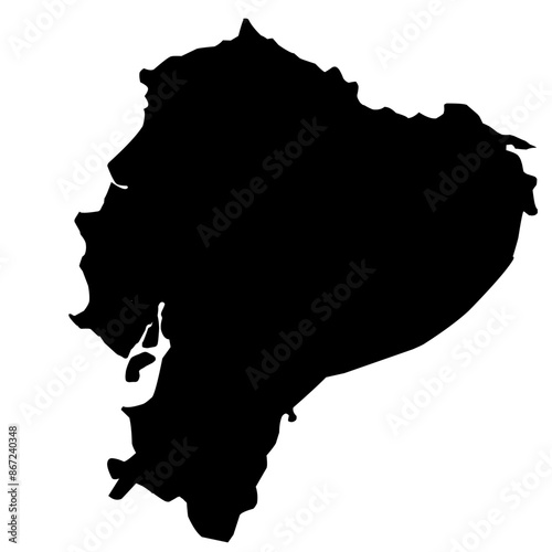 ecuador map silhouette on transparent background