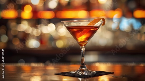 A Martini Cocktail on Bar