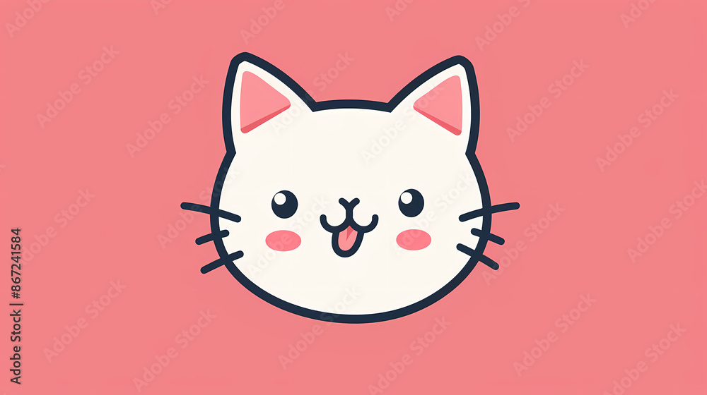 Obraz premium Cute cat flat pattern