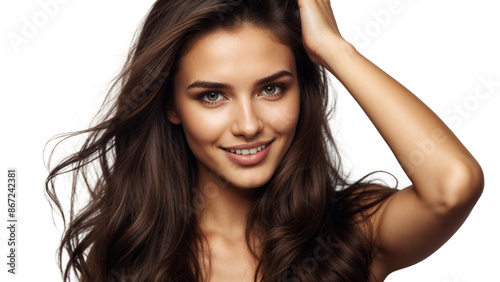 supermodel beauty woman dark brown hair 