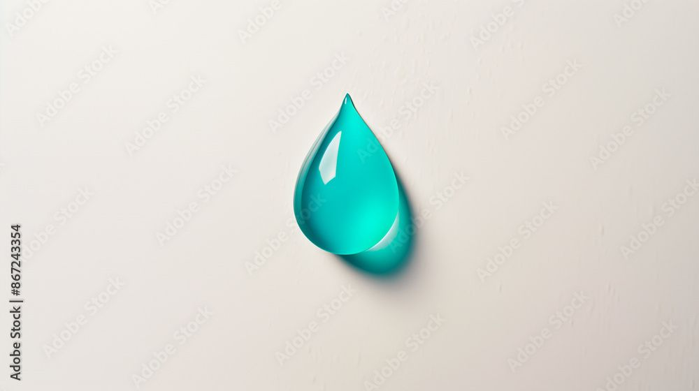 A sleek blue raindrop symbol with soft contours, displayed against a gentle, neutral backdrop. It highlights rainy conditions and a sense of purity, ideal for a weather application or umbrella brand A sleek blue raindrop symbol with soft contours, displayed against a gentle, neutral backdrop. It highlights rainy conditions and a sense of purity, ideal for a weather application or umbrella brand