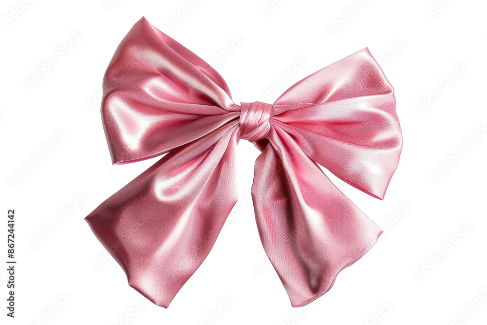 Naklejka premium Pink bow isolated on transparent background