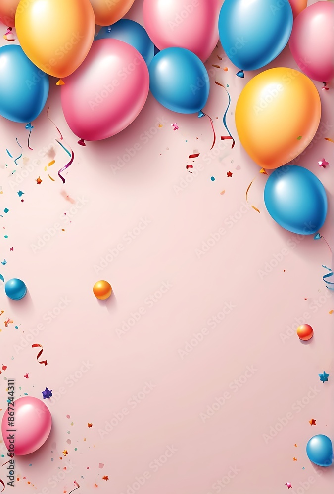 Balloons concept, copy space with soft background, illustration. Balloons concept, copy space with soft background, illustration.