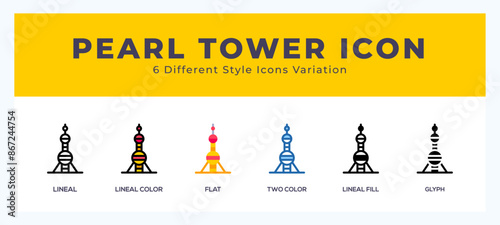 Pearl tower symbol icon vector. symbol illustration