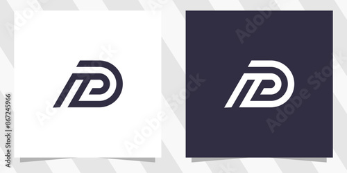 letter pd dp logo design vector
