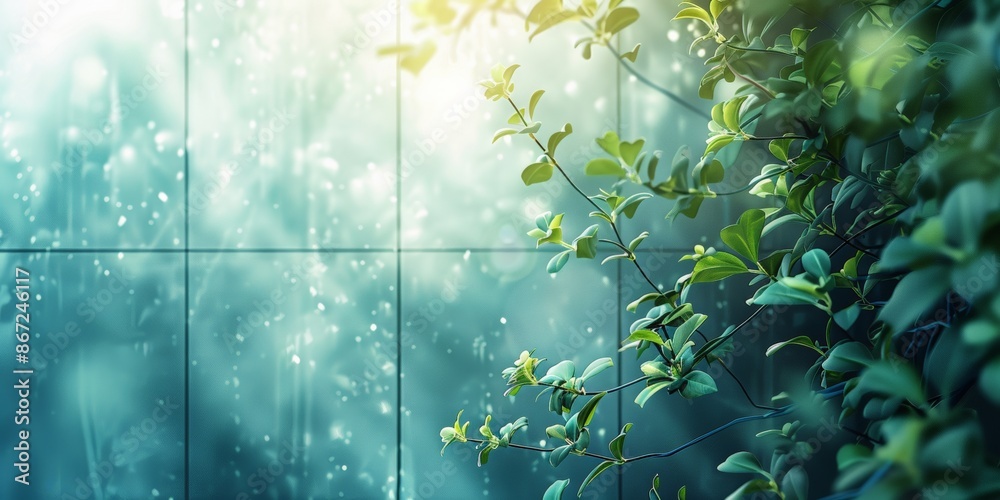 Fresh green leaves basking in soft sunlight, creating a serene and natural atmosphere. Fresh green leaves basking in soft sunlight, creating a serene and natural atmosphere.