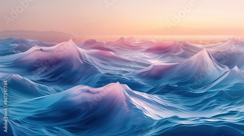 Glowing, line and smoke blue and yellow waves , waves background color cool , Generate AI.