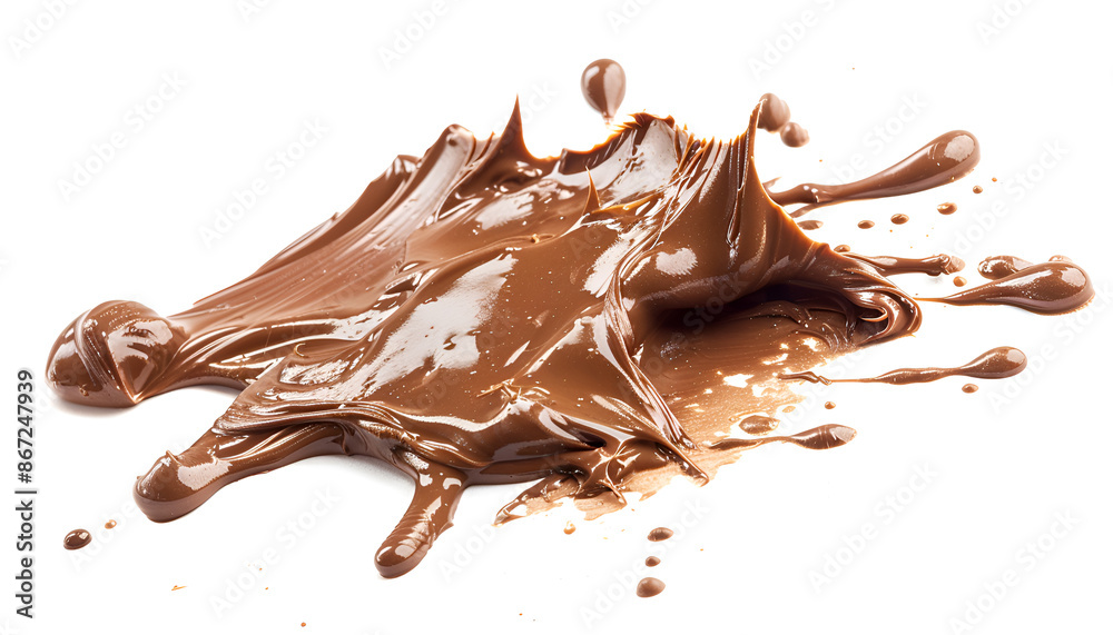 Fototapeta premium Smear of tasty milk chocolate paste isolated on white