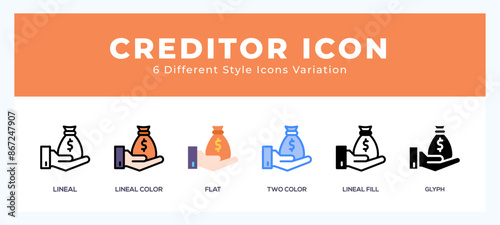 Creditor icon for websites and apps. vector illustration