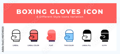 Boxing gloves vector icons designed. icon symbol set.