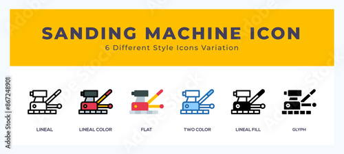 Sanding machine icon set. vector illustration.